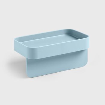 Porta esponja con ventosas en polipropileno azul