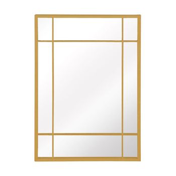 Espejo rectangular de metal dorado 97x67 cm