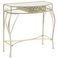 mesa auxiliar estilo frances metal 82x39x76 cm dorada vidaxl
