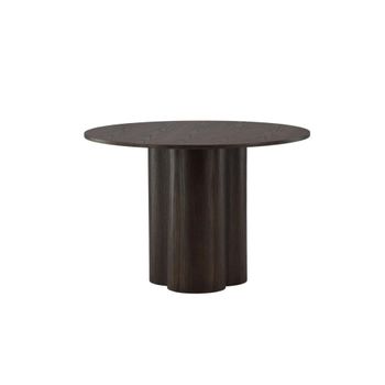 Mesa de comedor redonda de madera para 4 personas - madera oscura