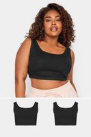 yours top extra corto negro sin mangas mujer curvy y tallas grandes yours