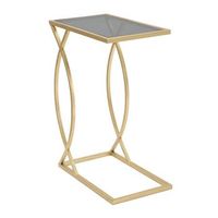 mesa auxiliar de metal dorado cm 455x255x60