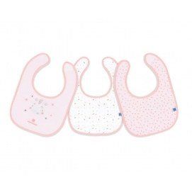 Set de 3 baberos de rizo Hippo Dreams Rosa