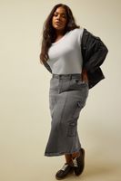 yours falda larga vaquera gris mujer curvy y tallas grandes yours