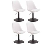 set de 4 sillas lounge maverick en polipiel simil cuero blanco 57x48x76 cm