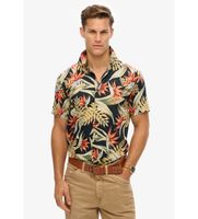 superdry para hombre m4010947a camisa con estampado hawaiano marino m casual modal manga corta