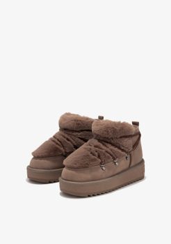 Botas Nordic Trk Fur Low Brown Kids - Marrón