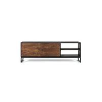 mueble tv de madera de palisandro y patas de metal marron