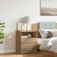 mesita de noche - mueble para dormitorio - madera de ingenieria - roble artisan 50x32x60cm