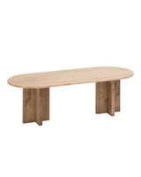 mesa de centro de marmol daino reale y madera maciza de 120x50cm