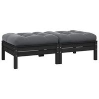 sofa de jardin de 2 plazas  sofa de exterior con cojines madera maciza pino negro