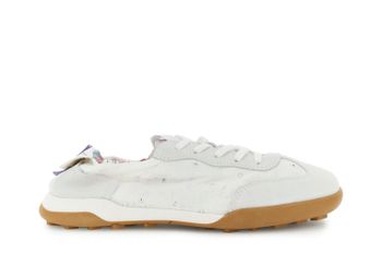 zapatillas con cordones en tejido y ante off white 36