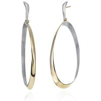 jorge revilla pendientes pendientes largos ovalados de plata con bano de oro 18k para mujer