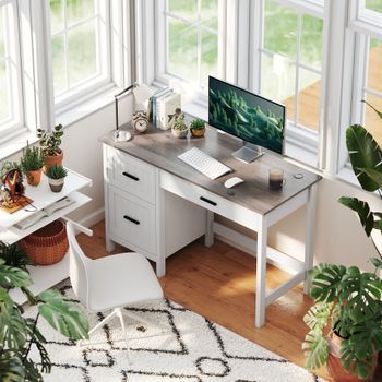 Escritorio Pequeño De Melamina Mdf Homcom 120x50x76,2 Cm Blanco