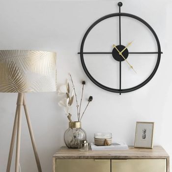 Reloj De Pared | Reloj Mural De Hierro Negro 52 Cm Cfw168145 Cfw77153