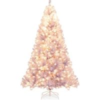 arbol de navidad con luces incorporadas costway 1300 ramas - 225 cm - purpura