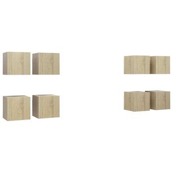 Muebles De Pared Para Tv 8 Uds Color Roble Sonoma 30,5x30x30cm Vidaxl