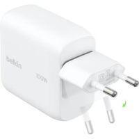 cargador usb-c belkin 100w gan con enchufe plegable