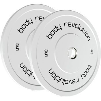 Juego De 2 Discos Bumper Olímpicos De 5kg Body Revolution - Blanco
