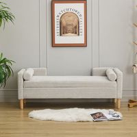 banco con almacenamiento - mueble auxiliar - pana - gris 153x52x58cm