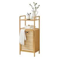 cesto de ropa sucia de bambu rendalen 40x30x95 cm encasa