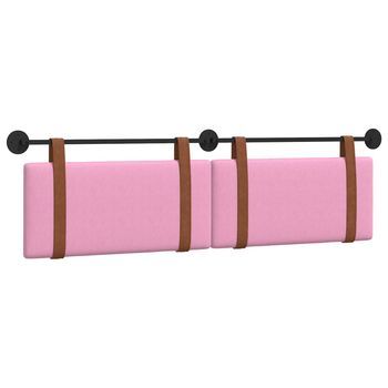 Cabecera Colgante Liso Rosa 190 X 55 X 5 Cm Pu Antiguo Vidaxl