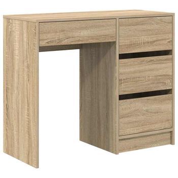 Escritorio | Mesa De Trabajo Roble Sonoma 90 X 37.5 X 75 Cm Madera De Ingeniería