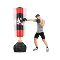 costway 178 cm bolsa de boxeo de pie saco de boxeo pesado con base rellenable 12 ventosas y amortiguadores para adultos y adolescentes
