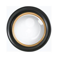 espejo de pared redondo marco de material sintetico de 66 x 66 cm vidrio negro malo