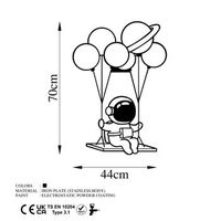 decoracion pared de metal astronaut 1 negro 44x70 cm