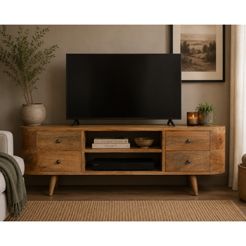 Mesa De Centro Crescent En Acabado Castaño