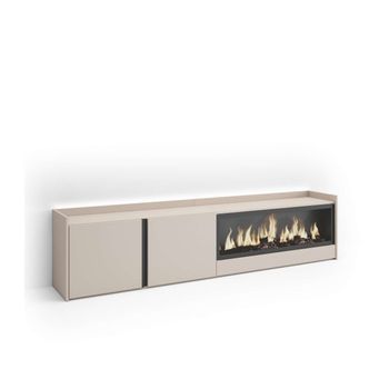 Mueble Tv Moclinejo-01 Con Chimenea Y Luces Led Regulables