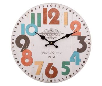 Reloj de pared de madera blanco d34x2 cm