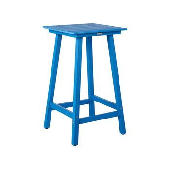 Mesa De Jardín 59 X 59 Cm Material Sintético Exterior Azul Adirondack