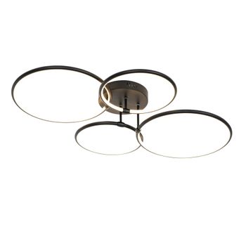 Lámpara de techo negra con led regulable y 4 luces