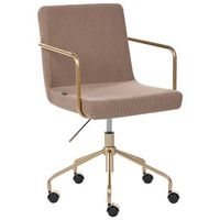 silla de oficina funcional tapizado de pana altura ajustable base giratoria marron claro trinity