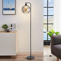 lampara de pie de interior nettlife 1 llama e27 color gris ahumado lampara de pie de cristal grande para sofa de oficina