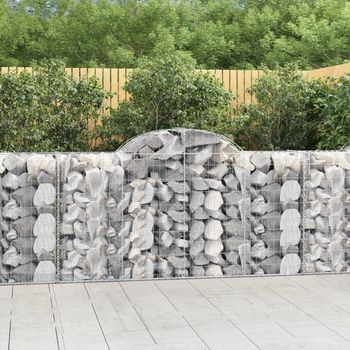Cesta Gaviones | Gavión Para Piedras | Gavión Decorativo Forma Arco Hierro Galvanizado 200x50x100/120 Cm Cfw939149