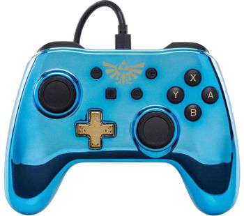 POWERA Nintendo Switch Wired Controller - Blue Chrome Zelda, Blue