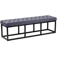 banco polson terciopelo negro gris 37x150x42 cm clp