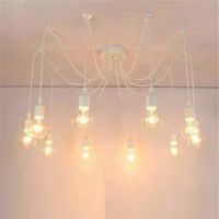 lampara colgante de telarana colorida con multiples cabezales estilo industrial para comedor dormitorio lampara de techo creativa