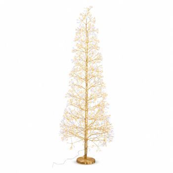 Árbol De Navidad Well Home Dorado 150 Cm - 1600 Led Blanco Cálido Y Blanco Frío