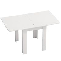 homcom mesa de comedor extensible para 4-6 personas en madera y acero 140x80x775 cm blanco   aosom espana