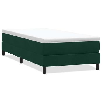 Cama Box Spring Sin Colchón Terciopelo Verde Oscuro 90x210 Cm Vidaxl