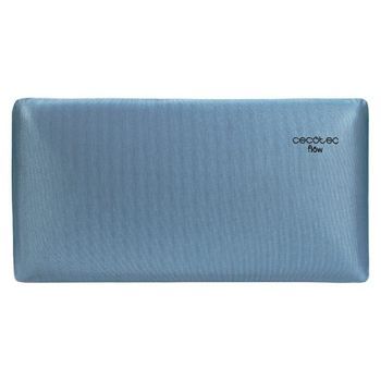 Almohada Flow Luxury 135 Cm. 100% Viscoelástica, Firmeza Medio-alta, Núcleo Con Carbono Activo, Tacto Extra Suave, Funda Transpirable Azul Metalizada, Antiácaros Y Antibacterias Cecotec