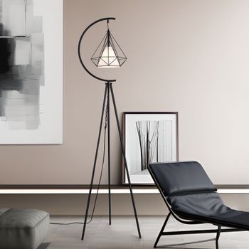 Lámpara De Pie Austell Metal 171 Cm - Negro/blanco [lux.pro]