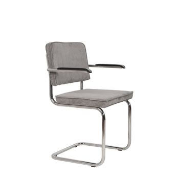 Silla de tela gris claro
