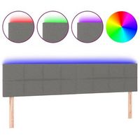 cabecero cama  panel de cabecera con led de tela gris oscuro 160x5x7888 cm