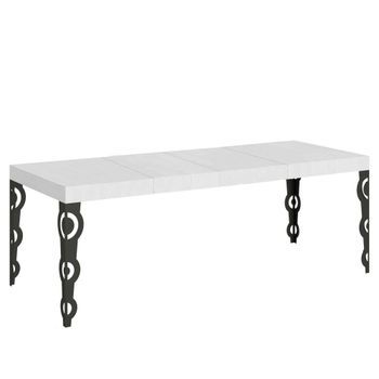 Mesa Extensible 90x180/284 Cm Karamay Premium Estructura Fresno Blanco Antracita