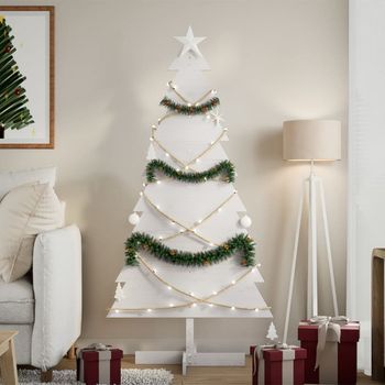 Árbol De Navidad | Decoraciones De Navidad De Adorno Madera Maciza Pino Blanco 150 Cm Cfw827831
